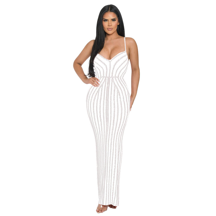 Bodycon evening dress for women with sparkling detail strapless Lune London