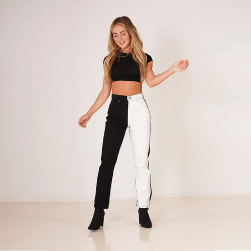 Amarae asymmetrical jeans for women