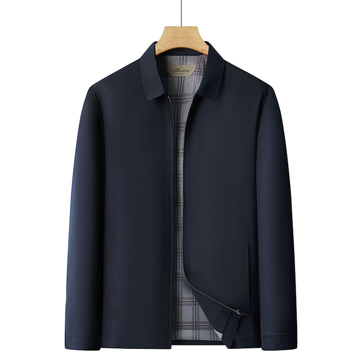Men's lightweight transitional jacket with checked lining and concealed zipper Amarae