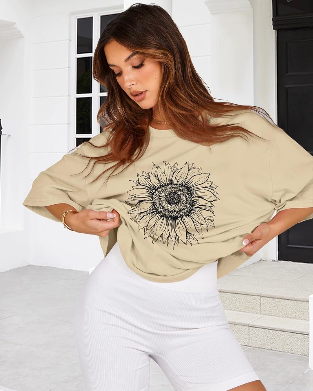 Ladies Casual Oversized Graphic T-shirt Lune London