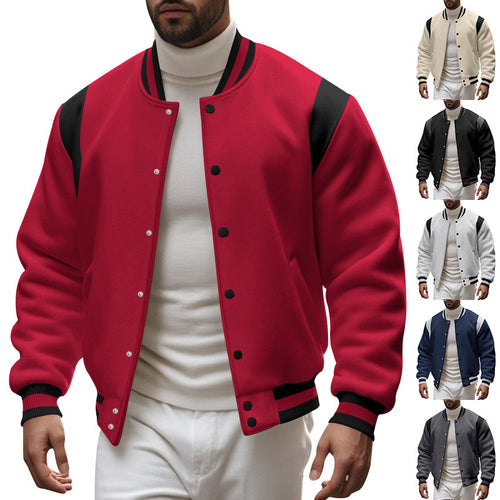 Men's sporty college jacket with contrasting sleeves Amarae
