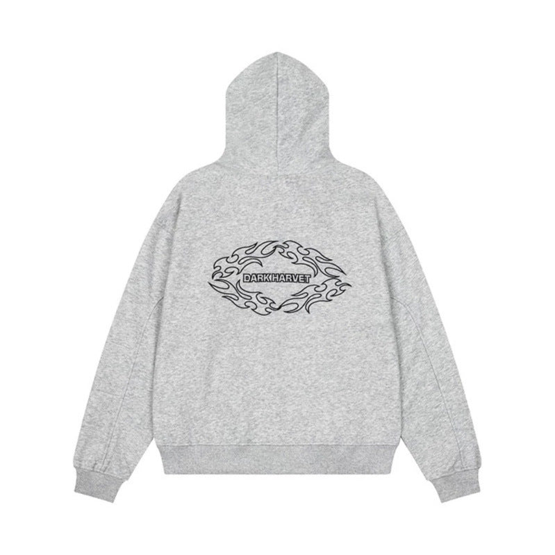 Ladies Hooded Sweat Jacket with decorative Double Button Placket and Zipper Amarae