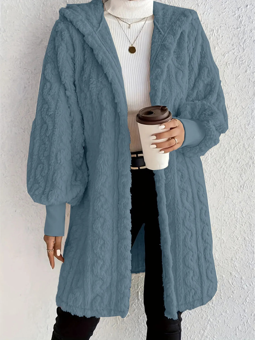 Luxurious fleece hooded jacket for women Lune London