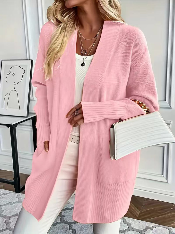 Ladies casual open-cut cardigan with side pockets Lune London
