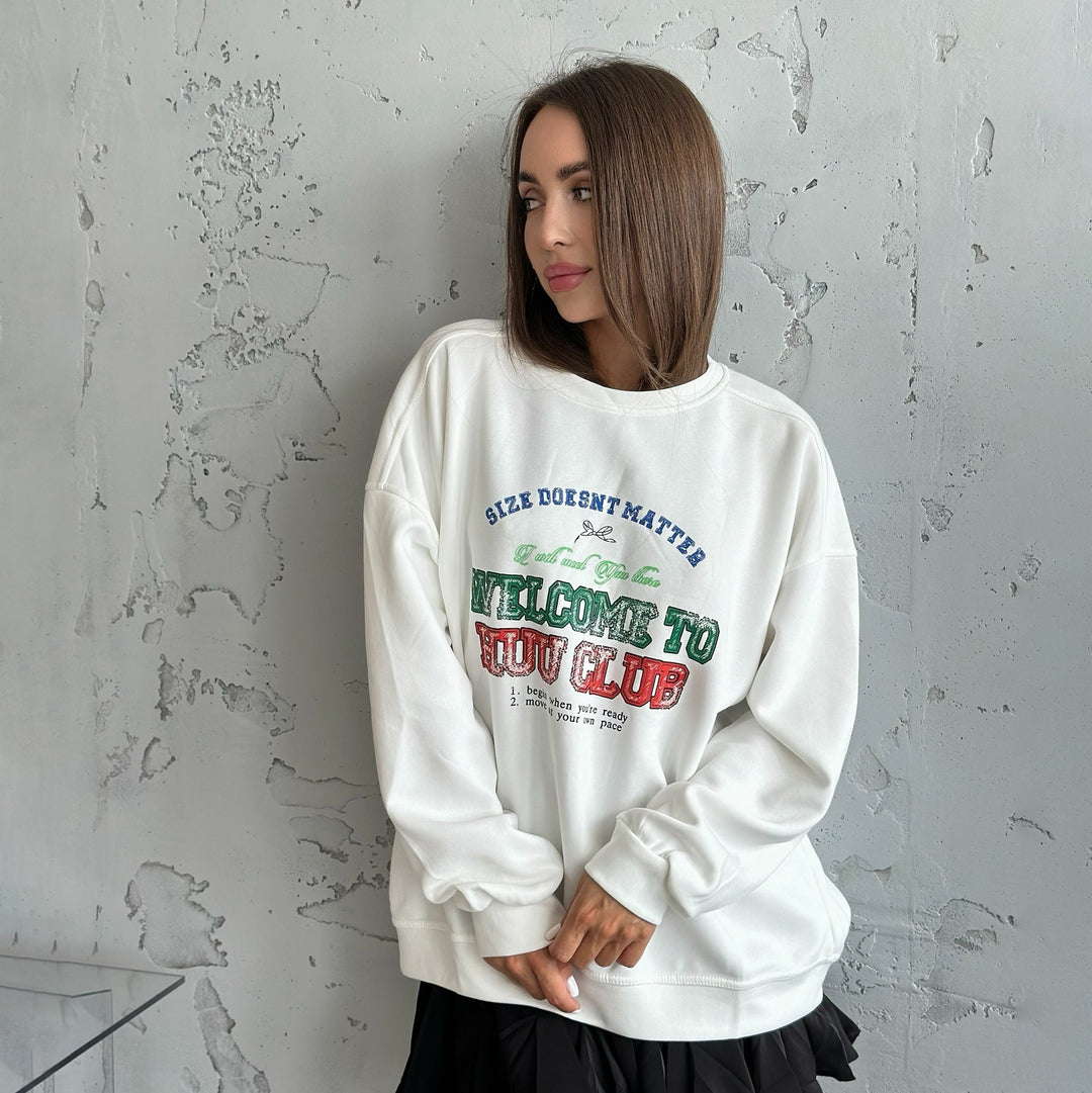 Casual women's sweatshirt with creative inscription Lune London