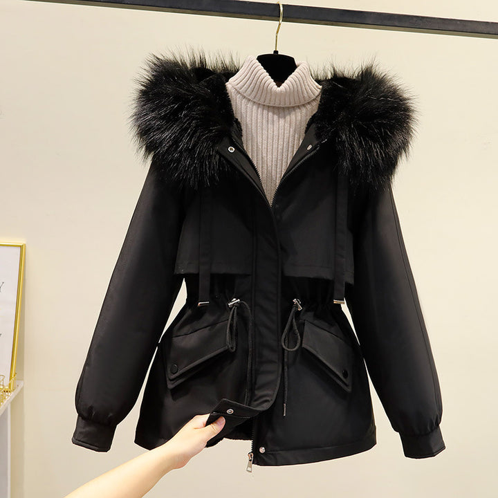 Winter ladies with functional zipper and removable faux fur collar Lune London