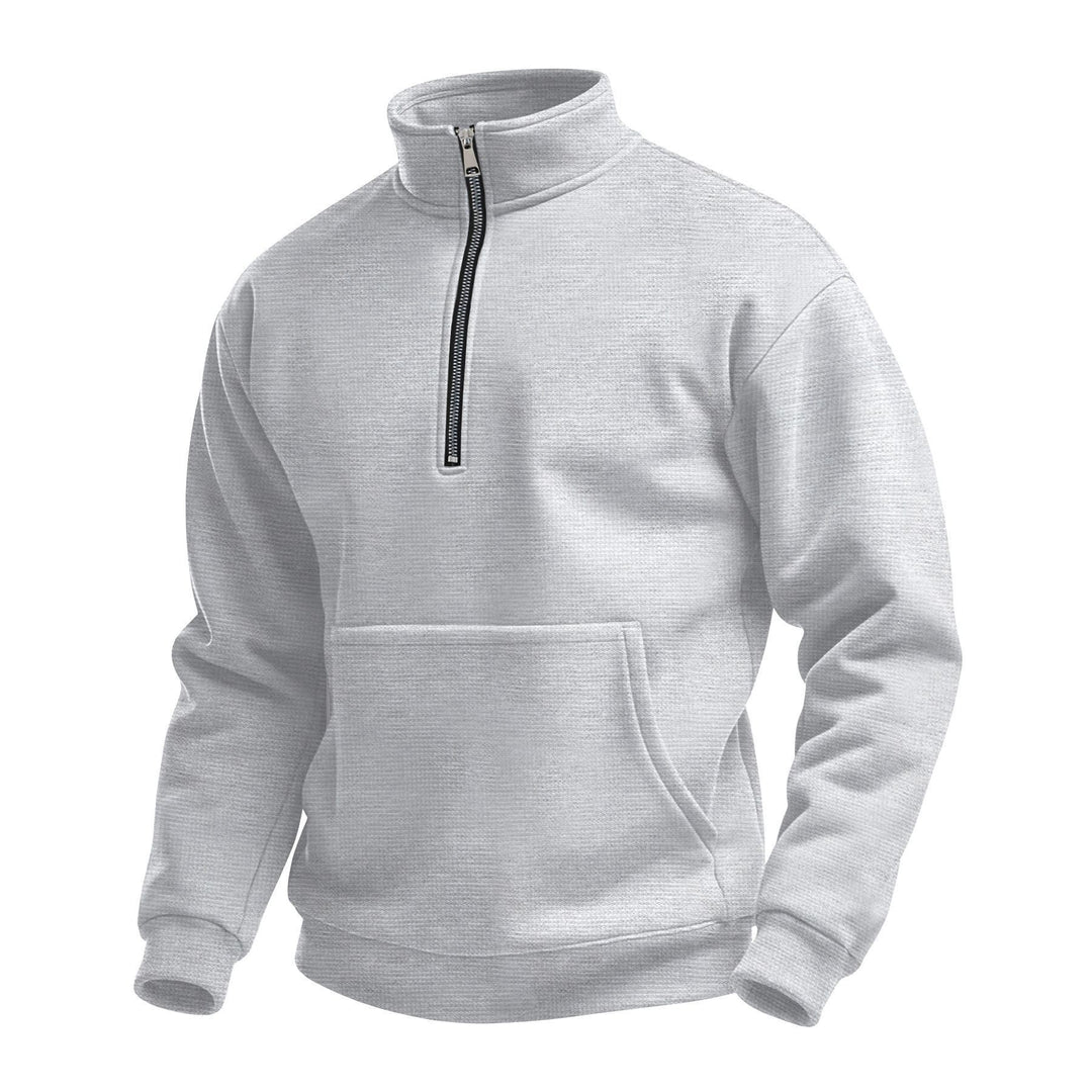 Men's fleece pullover with high collar and practical pockets Amarae
