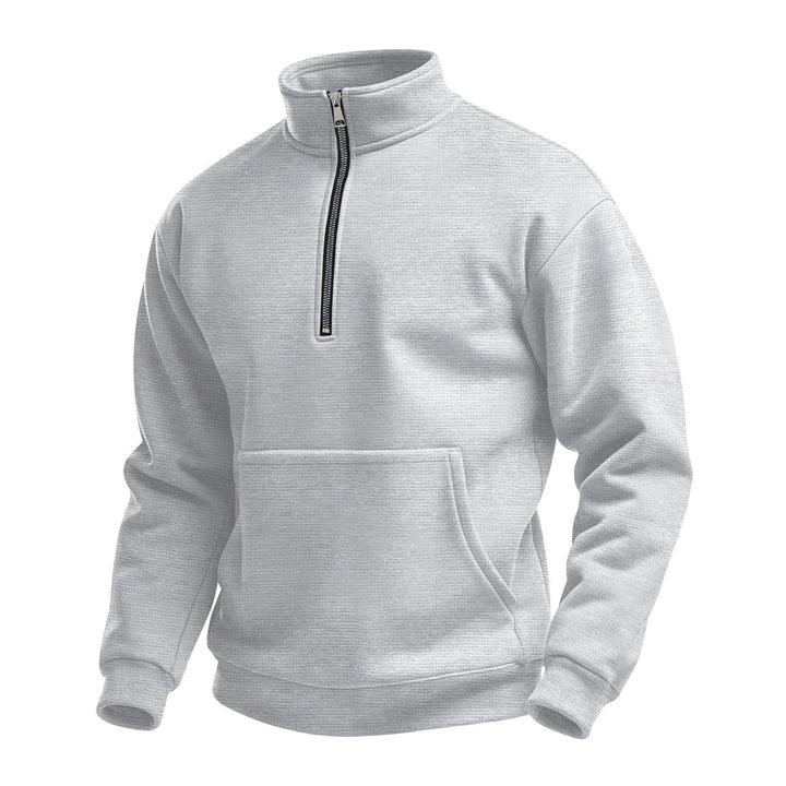Men's fleece pullover with high collar and practical pockets Amarae