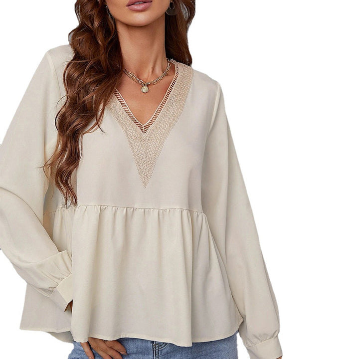 Women's blouse with embellished sleeves and lace Chic & Stil