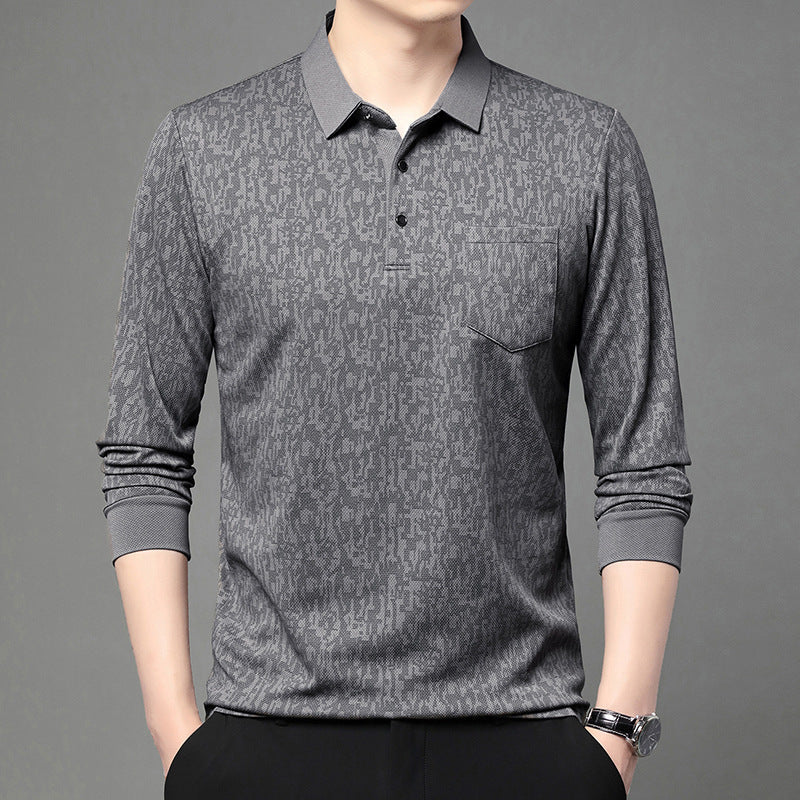Polo shirt for men with graphic pattern and breathable functional material Lune London