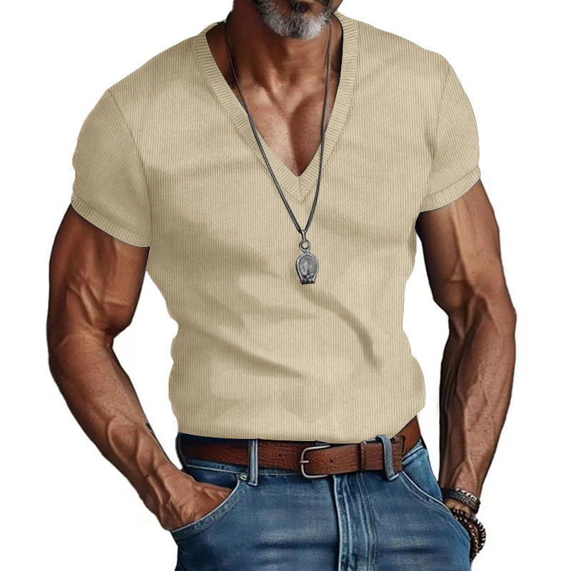 Men's short sleeve V-neck T-shirt Lune London