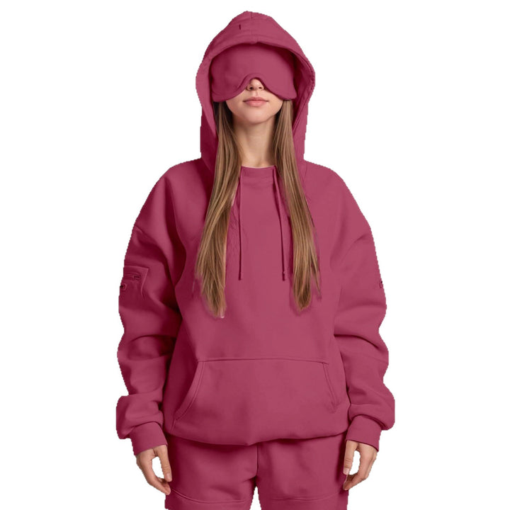 Ladies oversized cozy hoodie with integrated eye mask Lune London
