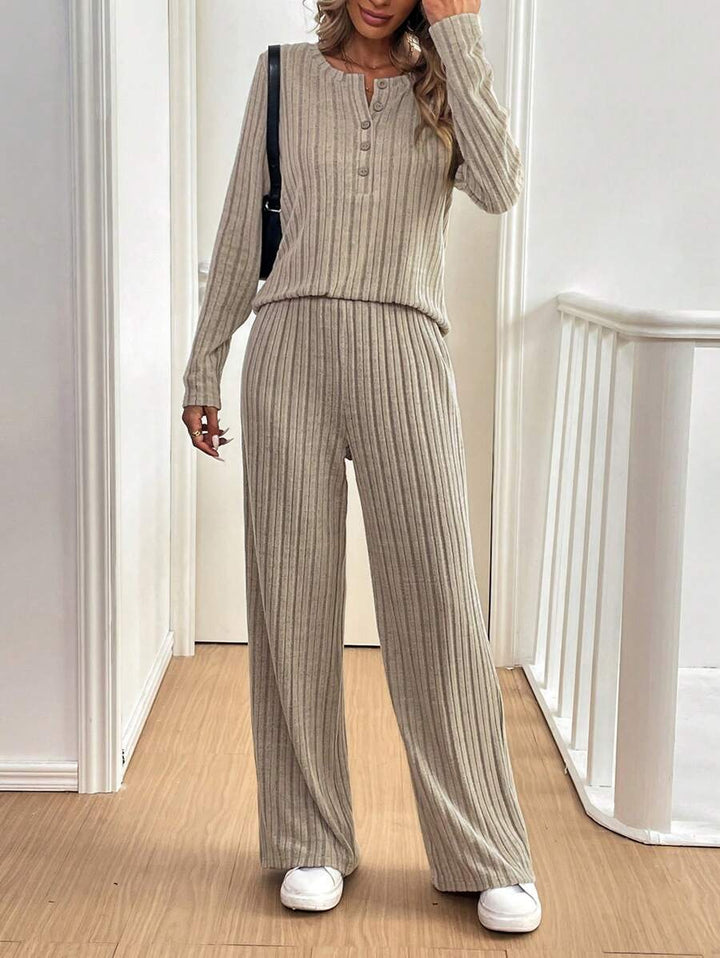 Women Casual Knit Jumpsuit with a Subtle Ribbed Pattern Lune London