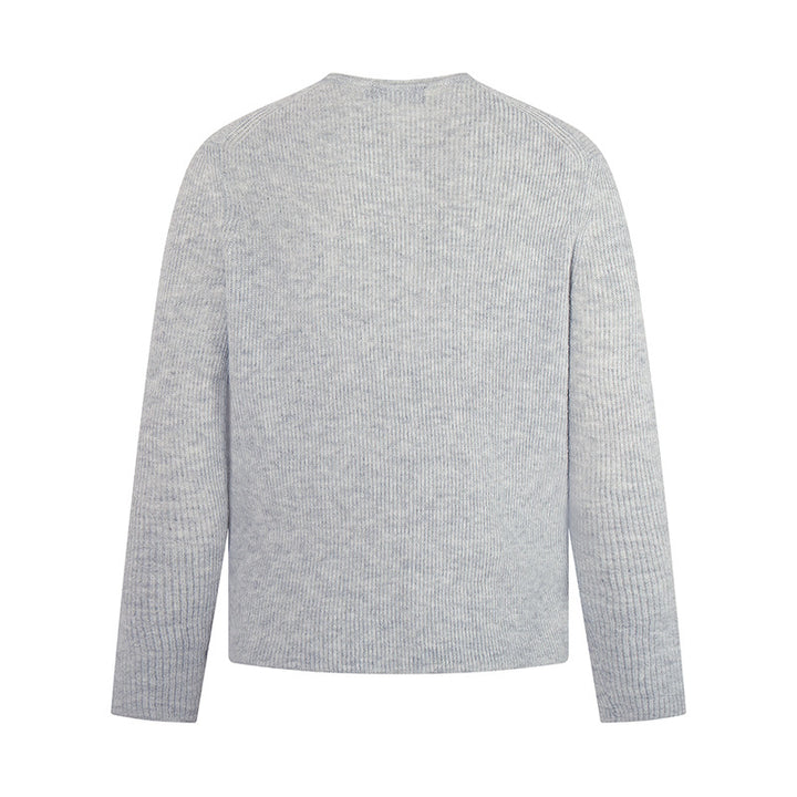 Men's fine-knit round neck sweater with ribbed structure and raglan sleeves Amarae