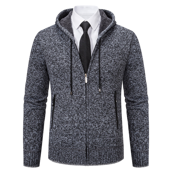 Men's knitted jacket with hood and soft inner lining Lune London