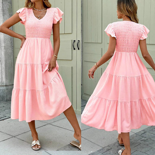 Amarae Fluid Ruffle Midi Dress for Women