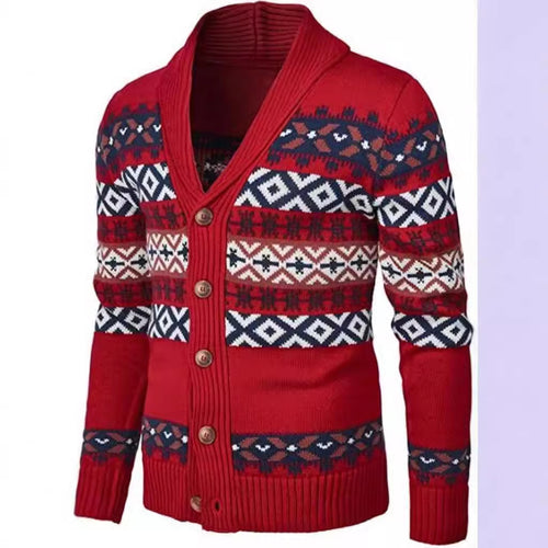 Men's knit jacket with creative pattern Amarae