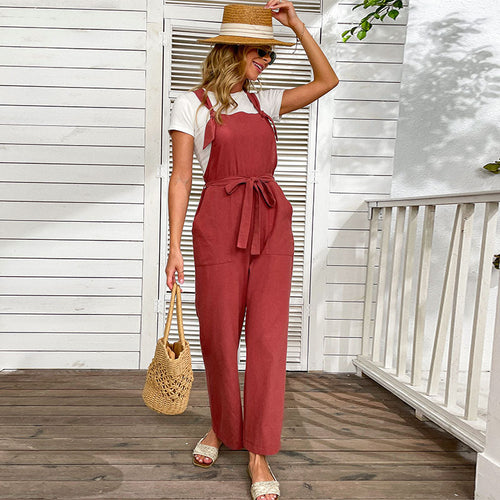 Wide jumpsuit for women with adjustable belt and pockets Amarae