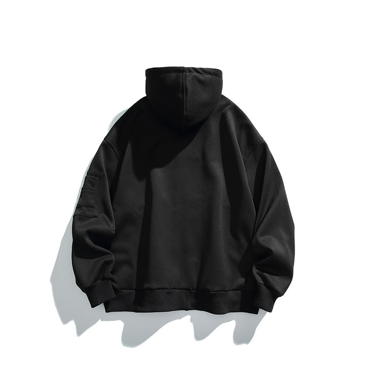Unisex Oversize Hoodie Jacket with Front Zipper, Arm Pocket and Ribbed Hem Amarae