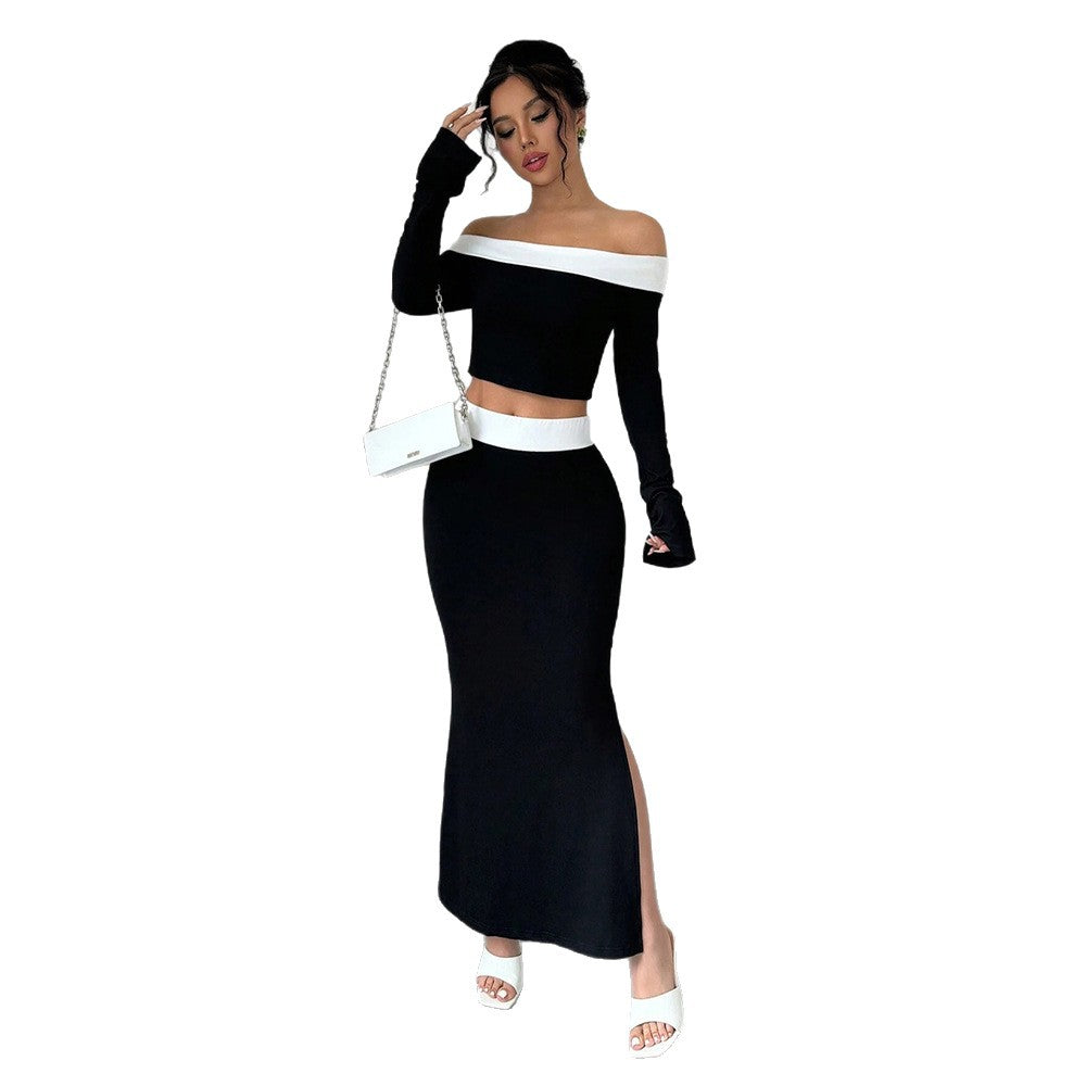 Ensemble de haut court et de jupe maxi pour femmes avec design décolleté Chic & Stil