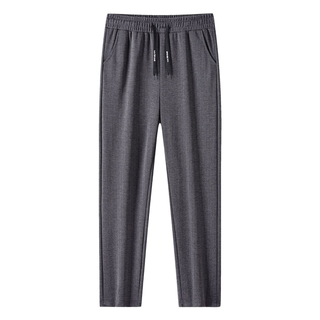 Men's joggers with herringbone pattern, elastic waistband, and drawstring Amarae