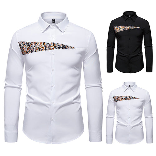 Trendy long sleeve shirt for men with Paisley pattern details Amarae
