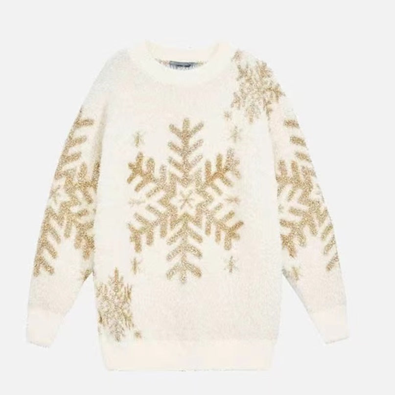 Women Cozy Sweater with Snowflake Pattern Lune London