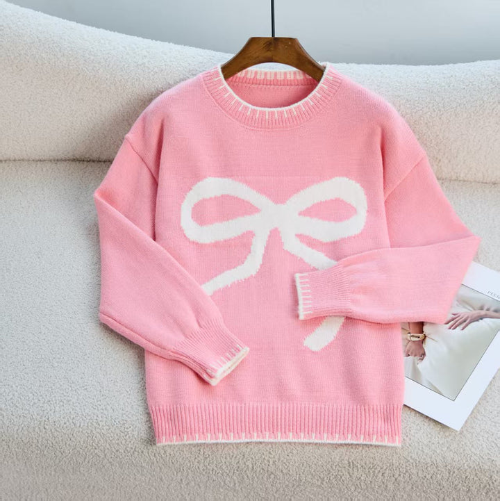 Ladies Comfortable sweater and sweatshirt with bow pattern and comfortable sleeves Lune London
