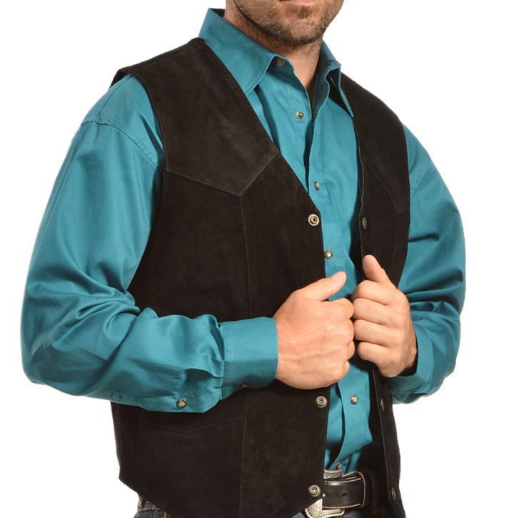 Suede vest for men with side pockets and snap closure Lune London