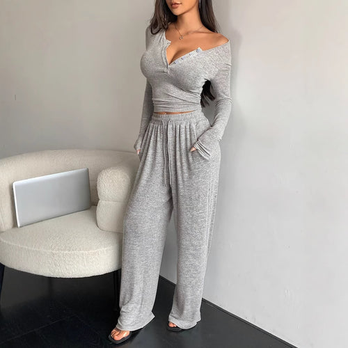 Amarae comfortable blouse and wide jogger pants set for ladies