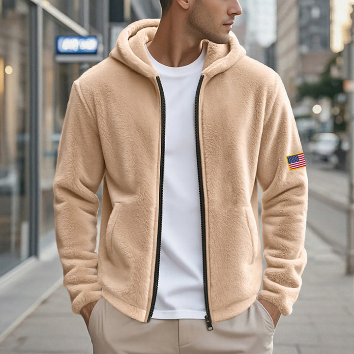 Men's Fleece Hoodie with practical pockets and modern zipper Amarae