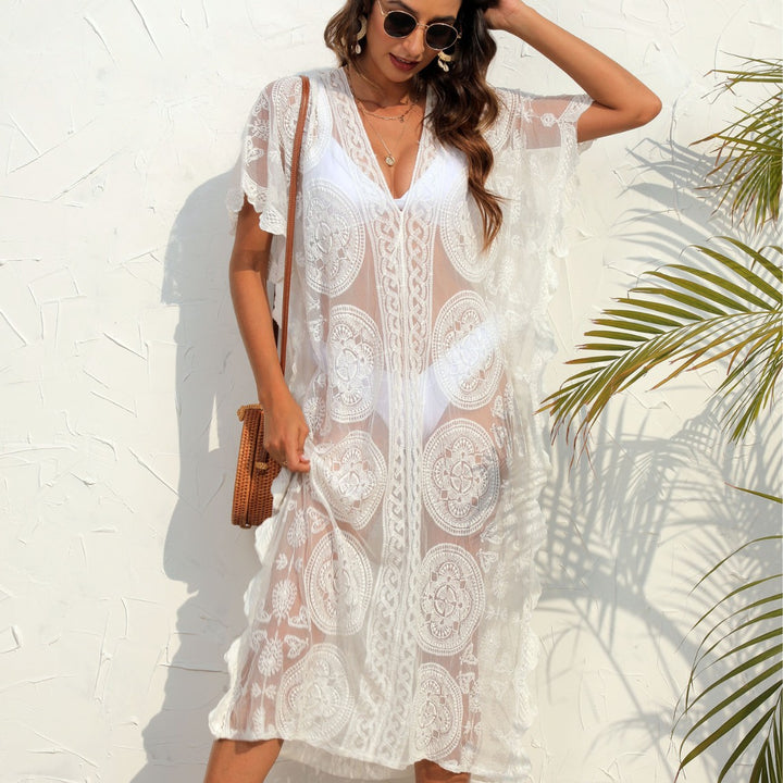 Ladies Elegant Embroidered Pareo Chic Dress and Style