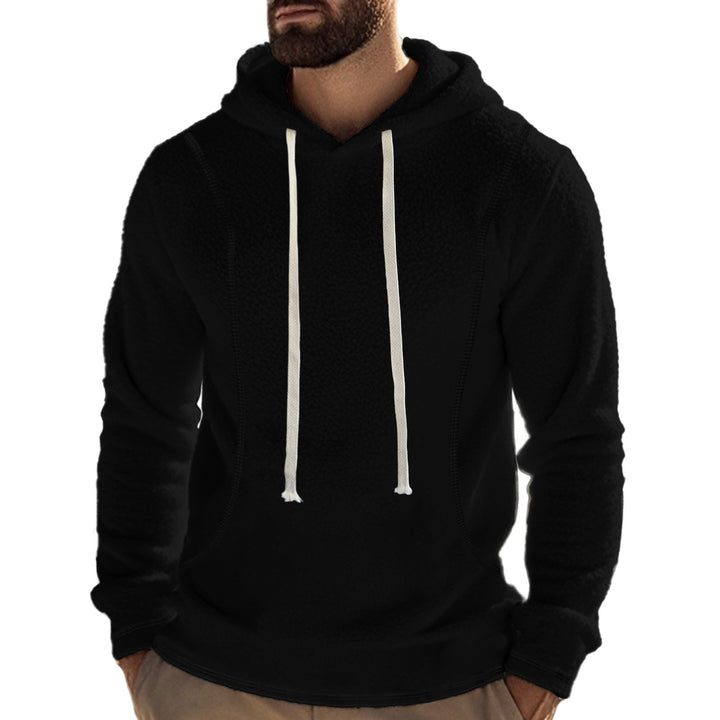 Men's soft fleece hoodie with contrast stitching Lune London