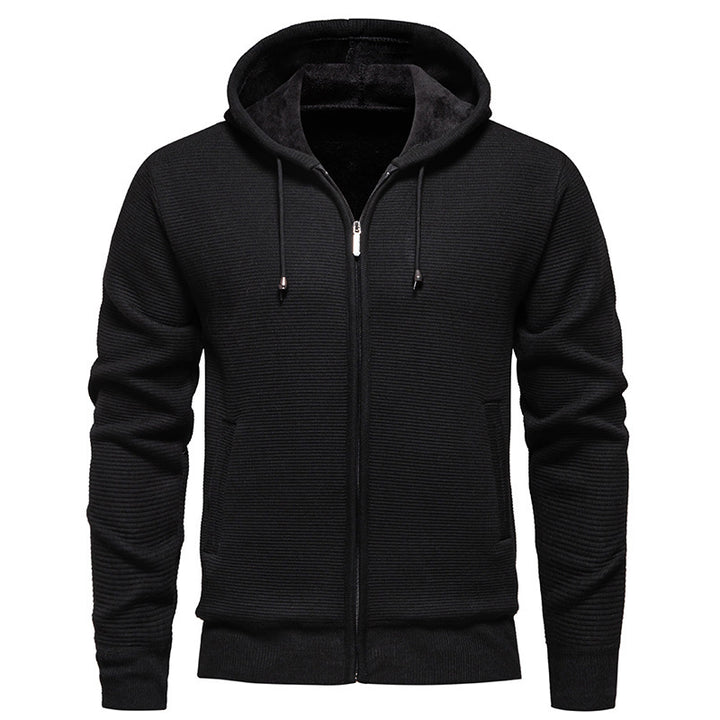 Modern hoodie jacket for men with textured surface and soft inner lining Lune London