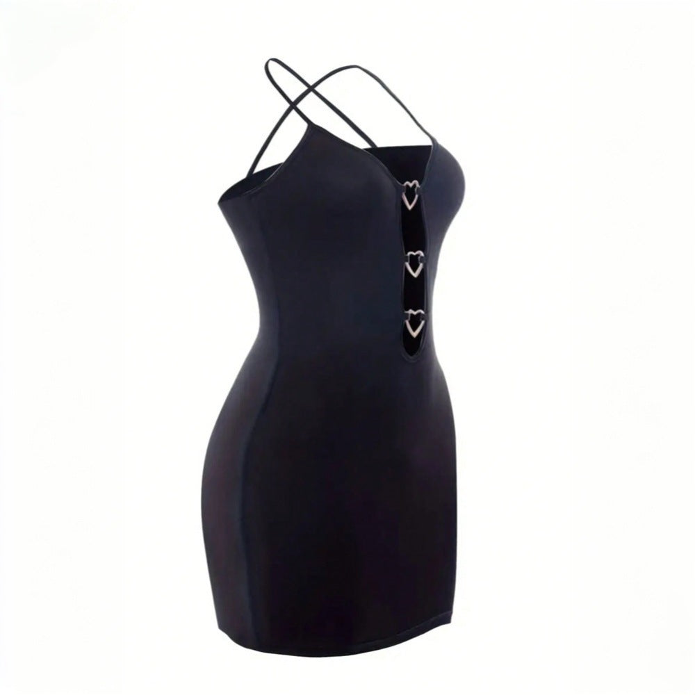 Robe mini ludique pour femmes avec des découpes en forme de cœur et des bretelles délicates Chic & Stil