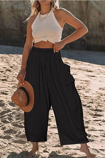 Comfortable linen pants for ladies with practical side pockets Lune London