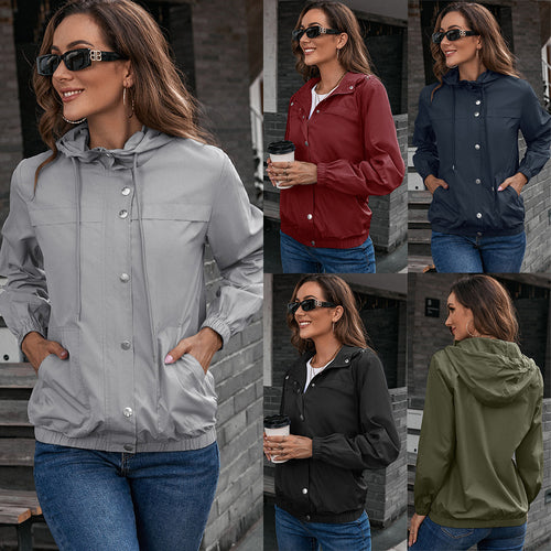 Ladies lightweight transition jacket with trendy hood design and practical pockets Amarae