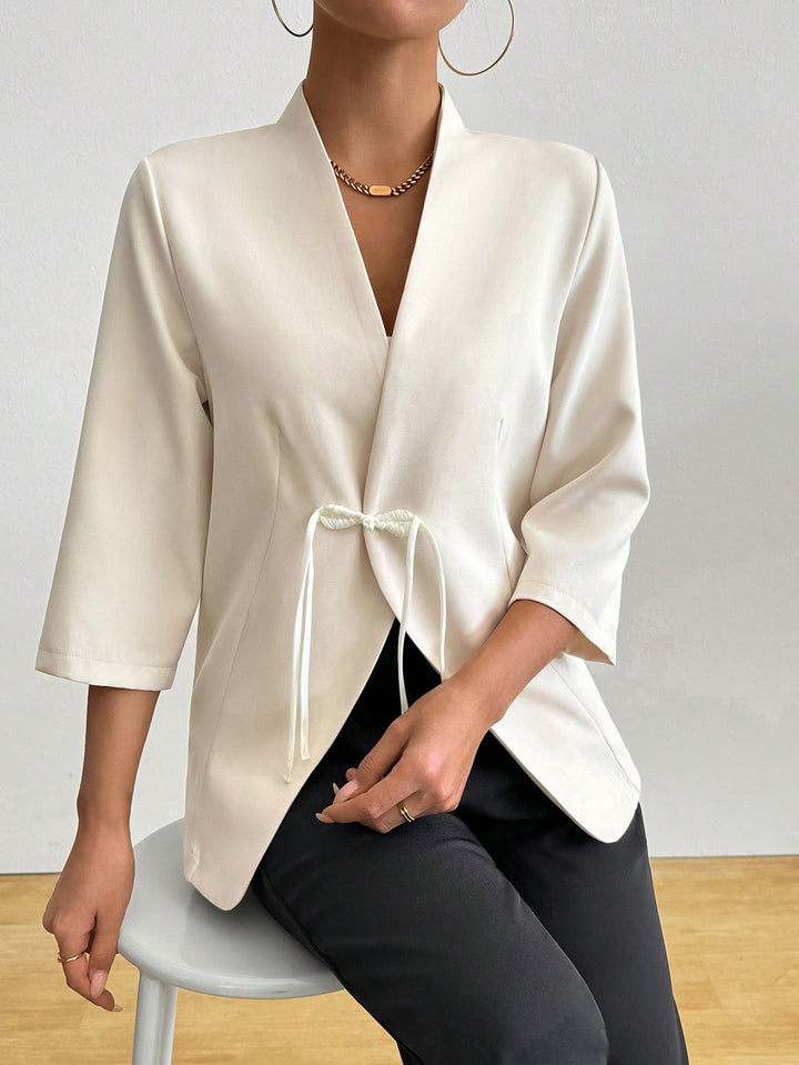 Women's wrap jacket with waist tie and relaxed fit Lune London
