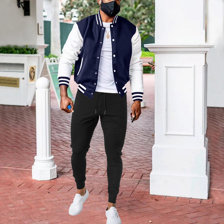 Men's university sport jacket with modern contrast elements Lune London