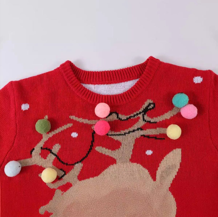 Christmas sweater for women with 3D reindeer patterns Lune London