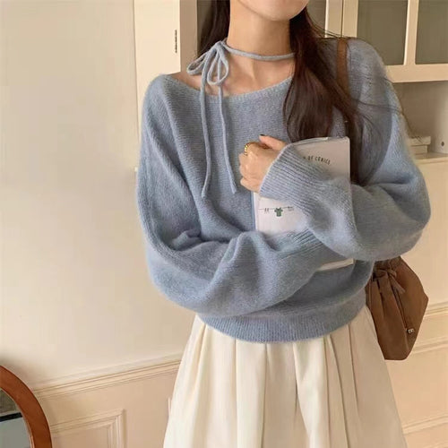 Pull décontracté pour femmes avec col décoratif et matériau doux Chic & Stil