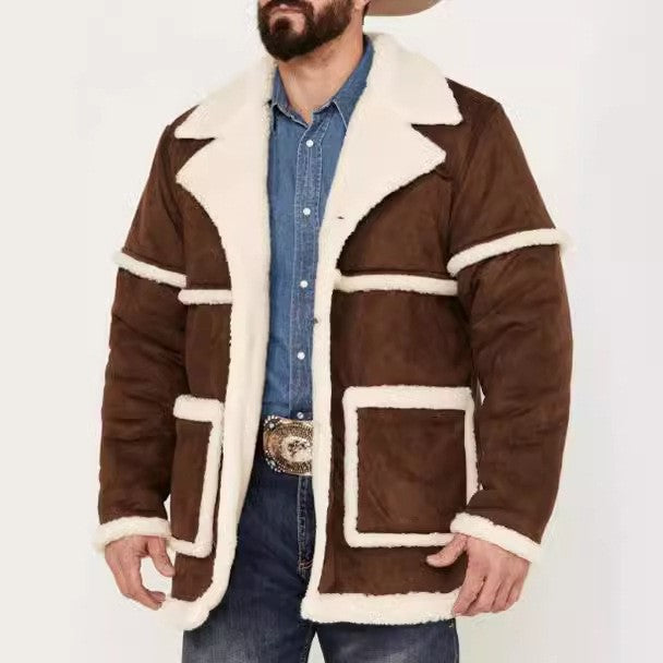 Elegant outdoor jacket for men with luxurious lamb leather lining Lune London