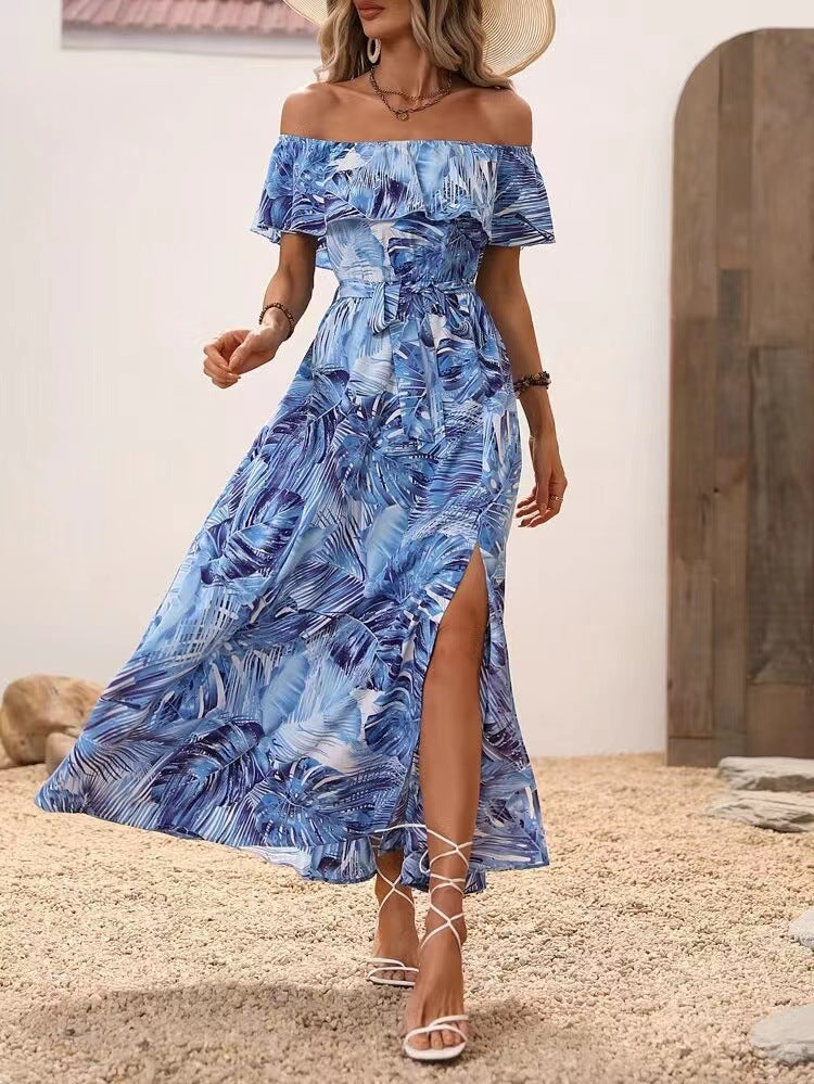 Maxie Off-Shoulder Dress for Women with Side Slit Lune London