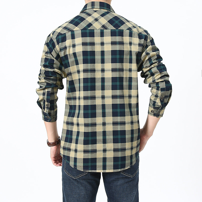 Checkered shirt for men with practical chest pockets Amarae
