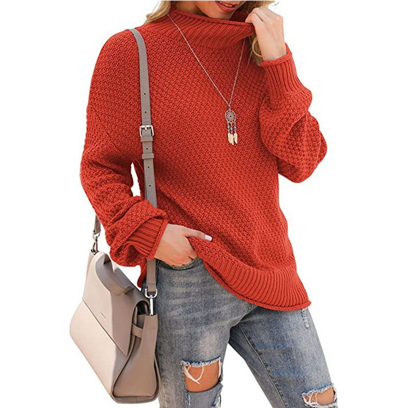 Thick knit sweater for women with high collar and comfortable sleeves Lune London