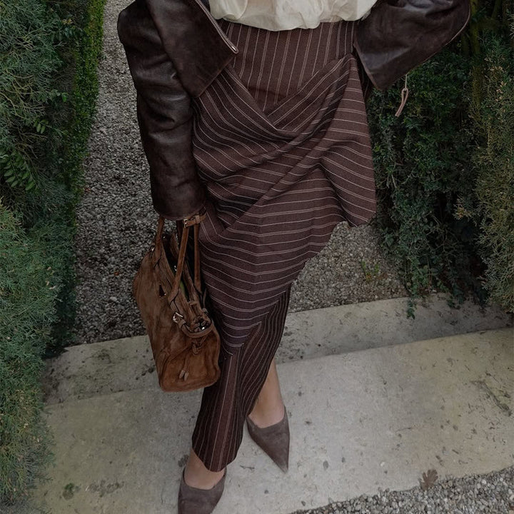 Women's Silk-Shiny V-Neck Blouse with Hood Detail & Voluminous Sleeves Amarae
