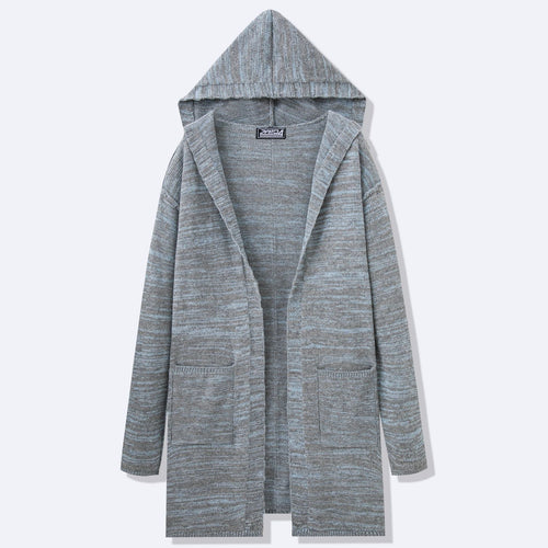 Men's Long Knit Coat with Modern Design and Casual Details Amarae