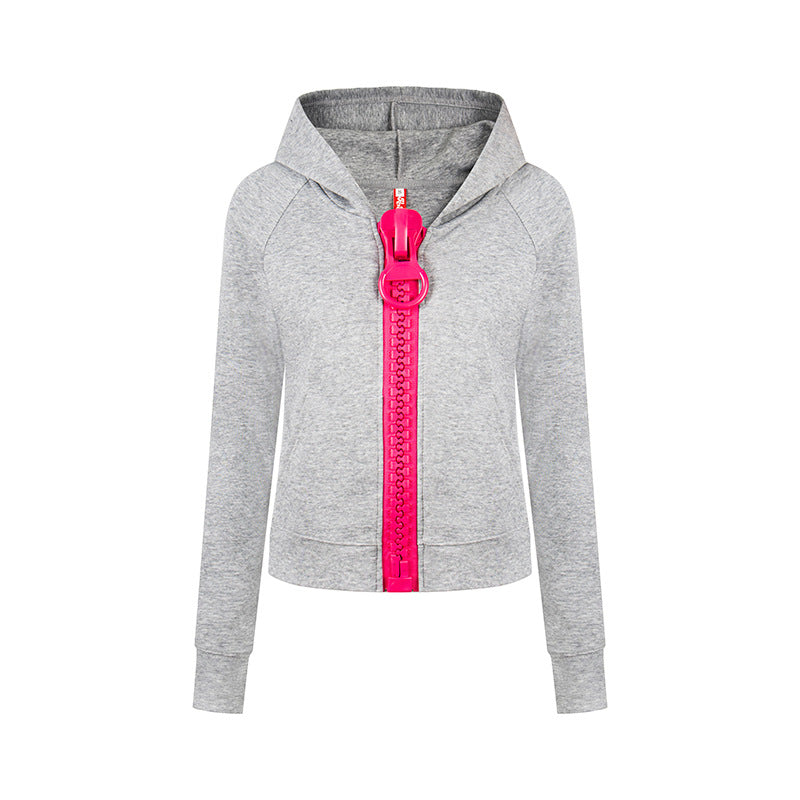 Women’s hooded sweatshirt jacket with oversized zipper and relaxed fit Amarae