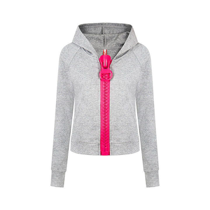 Women’s hooded sweatshirt jacket with oversized zipper and relaxed fit Amarae