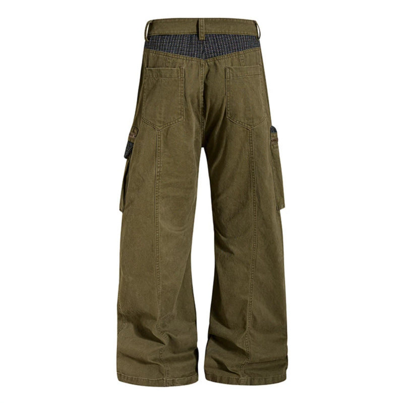 Women's wide culotte cargo pants with multi-pockets and texture inserts Amarae